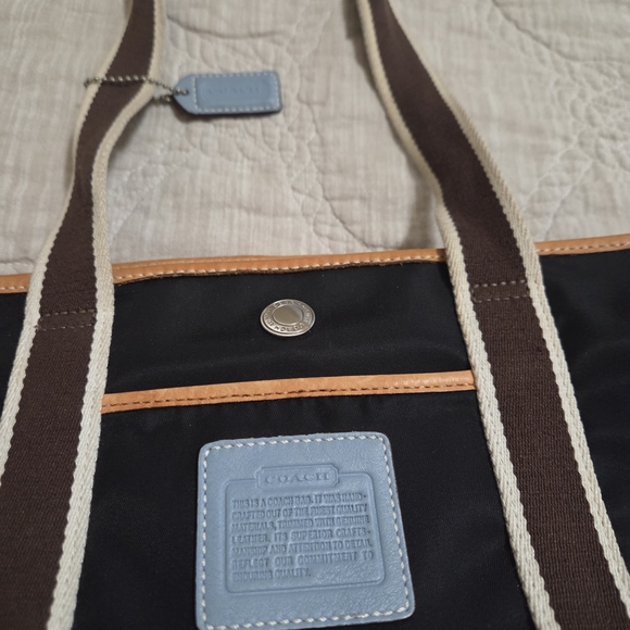 Coach Hampton Black and Brown Tote Bag - Picture 3 of 8